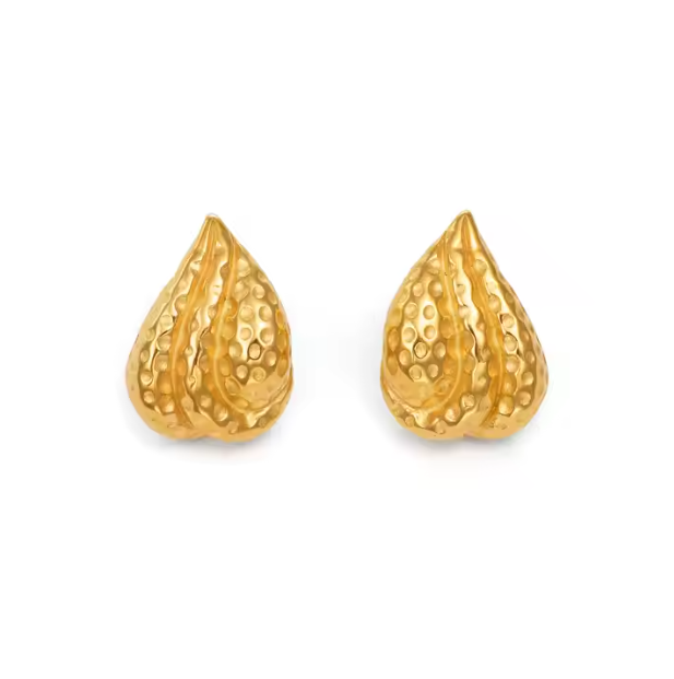 THE UNVEIL FLEUR EARRINGS in Solid Stainless Steel with 18K Gold Plate