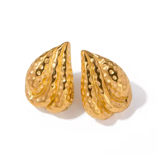 THE UNVEIL FLEUR EARRINGS in Solid Stainless Steel with 18K Gold Plate