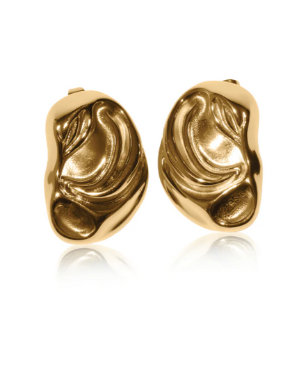 LIQUID AURA EARRINGS In Solid Non-Tarnish Stainless Steel With 18K Gold-Plate