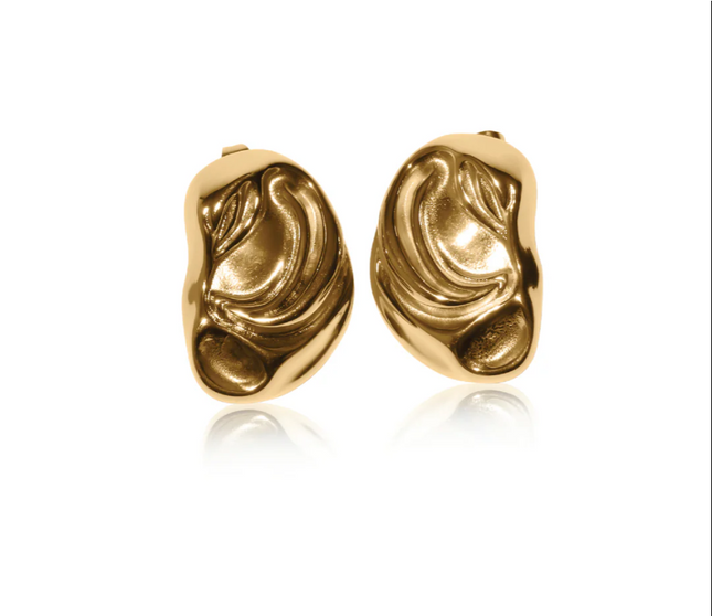 LIQUID AURA EARRINGS In Solid Non-Tarnish Stainless Steel With 18K Gold-Plate