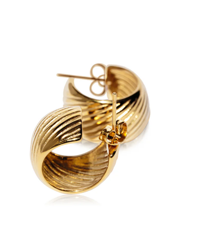 LUNAR EMBRACE EARRINGS In Solid Non-Tarnish Stainless Steel With 18K Gold-Plate