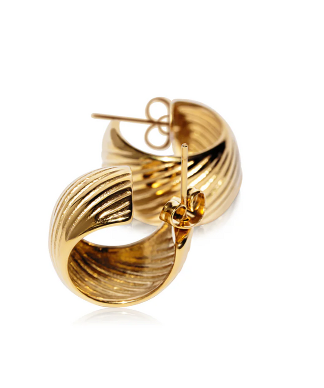 LUNAR EMBRACE EARRINGS In Solid Non-Tarnish Stainless Steel With 18K Gold-Plate