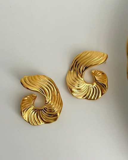 THE WAVE WITHIN made in Solid Stainless Steel with 18K Gold Plate