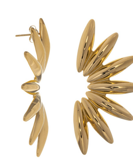 Flora Radiance Hoop Earrings – Bloom In Solid Non-Tarnish Stainless Steel With 18K Gold-Plate