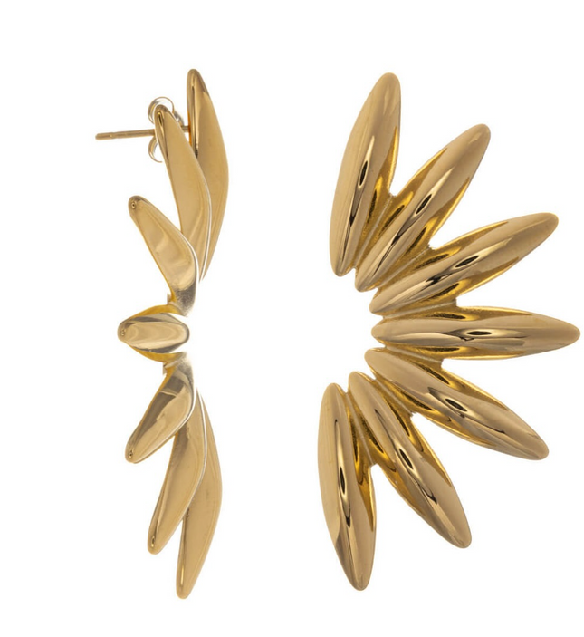 Flora Radiance Hoop Earrings – Bloom In Solid Non-Tarnish Stainless Steel With 18K Gold-Plate
