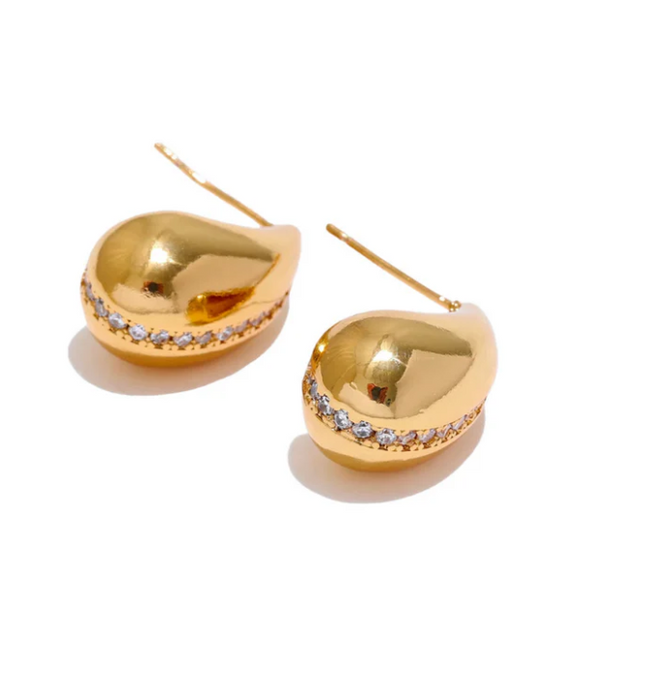 Starlit Teardrop Earrings – Where Elegance Meets Emotion In Solid Stainless Steel 18K Gold-Plate