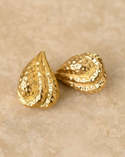 THE UNVEIL FLEUR EARRINGS in Solid Stainless Steel with 18K Gold Plate