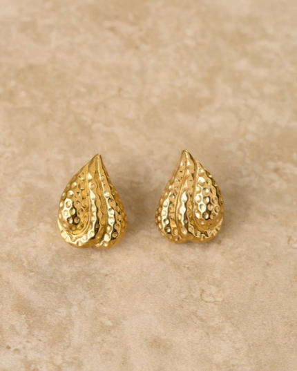 THE UNVEIL FLEUR EARRINGS in Solid Stainless Steel with 18K Gold Plate
