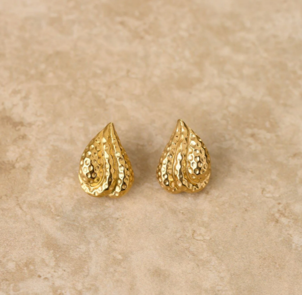 THE UNVEIL FLEUR EARRINGS in Solid Stainless Steel with 18K Gold Plate