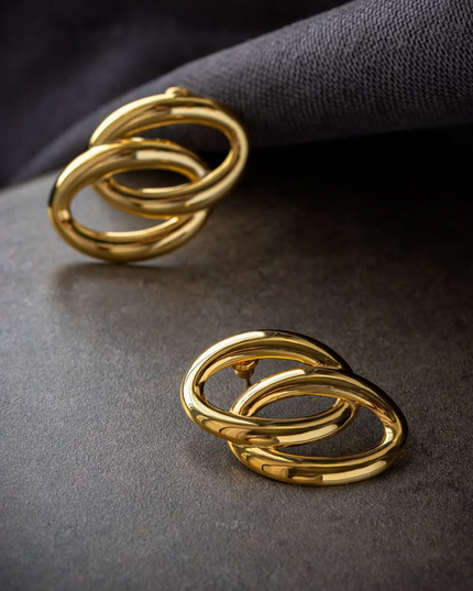 ECHO LINK EARRINGS IN 18K GOLD PLATE In Solid Stainless Steel 18K Gold-Plate