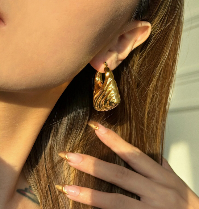 Golden Wave Hoops (Earrings) – Flow Into Your Bold Era