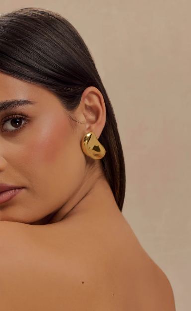 Bold Dual Sphere Earrings – Avant-Garde Gold In Solid Non-Tarnish Stainless Steel With 18K Gold-Plate