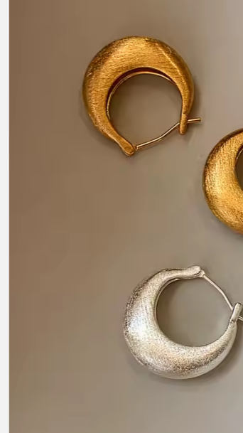 Textured Gold Crescent Hoop Earrings