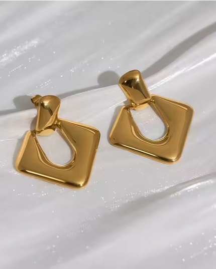 Crystal Dew Earrings – A Drop of Glam, A Splash of Bold In Solid Non-Tarnish Stainless Steel With 18K Gold-Plate