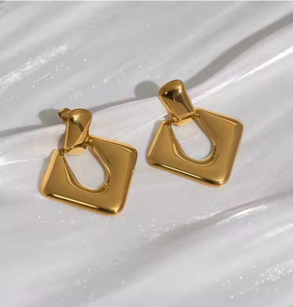 Crystal Dew Earrings – A Drop of Glam, A Splash of Bold In Solid Non-Tarnish Stainless Steel With 18K Gold-Plate