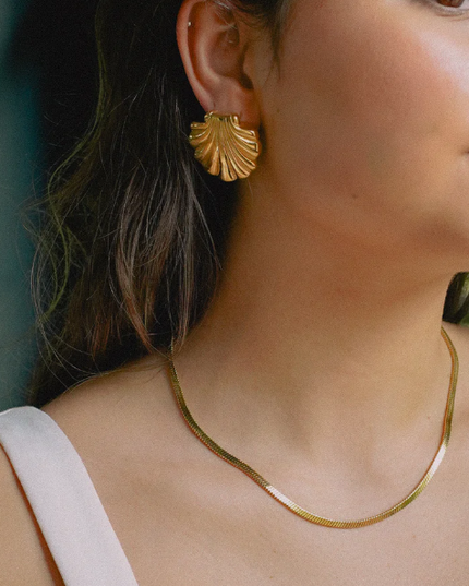Golden Shell Stud Earrings – For The Goddess in You