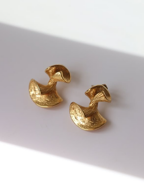 LUNAR ARC LUXE EARRINGS In Solid Stainless Steel 18K Gold-Plate