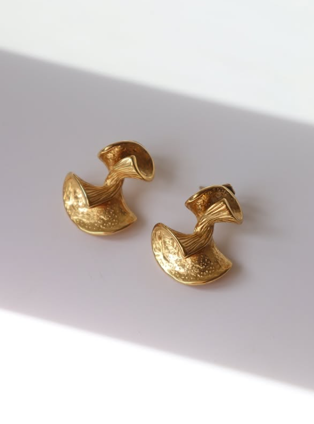 LUNAR ARC LUXE EARRINGS In Solid Stainless Steel 18K Gold-Plate