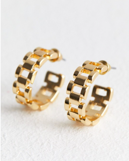 CLASSIC FRENCH LUXE HOOPS  In Solid Stainless Steel 18K Gold-Plate