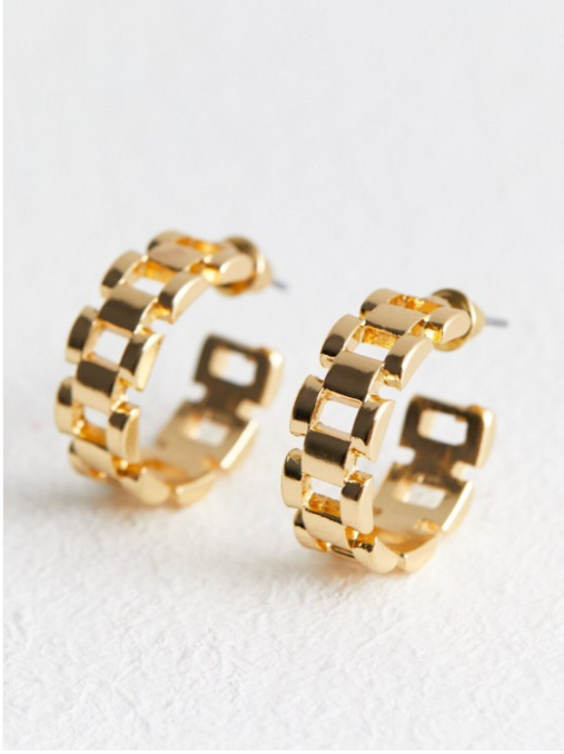 CLASSIC FRENCH LUXE HOOPS  In Solid Stainless Steel 18K Gold-Plate