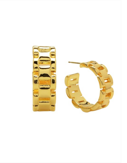 CLASSIC FRENCH LUXE HOOPS  In Solid Stainless Steel 18K Gold-Plate