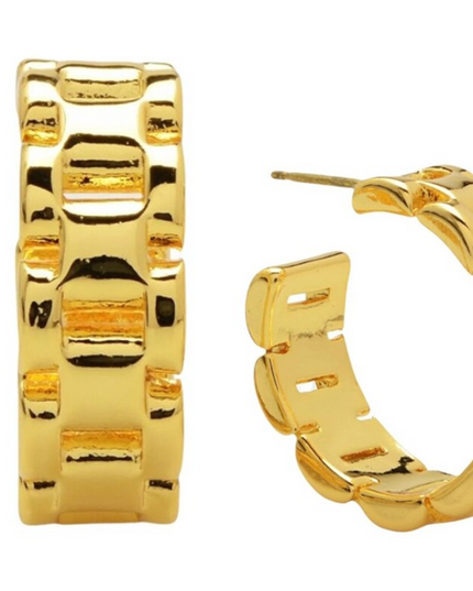 CLASSIC FRENCH LUXE HOOPS  In Solid Stainless Steel 18K Gold-Plate