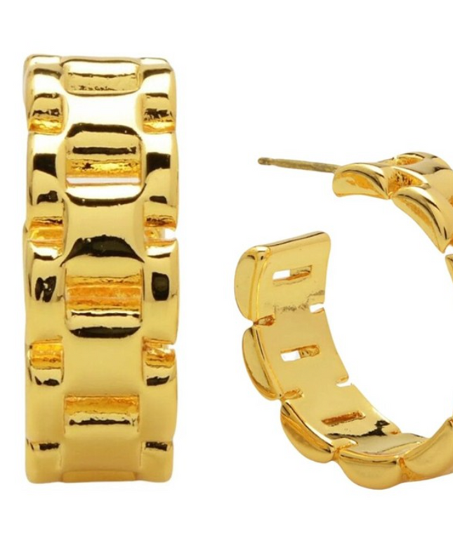 CLASSIC FRENCH LUXE HOOPS  In Solid Stainless Steel 18K Gold-Plate