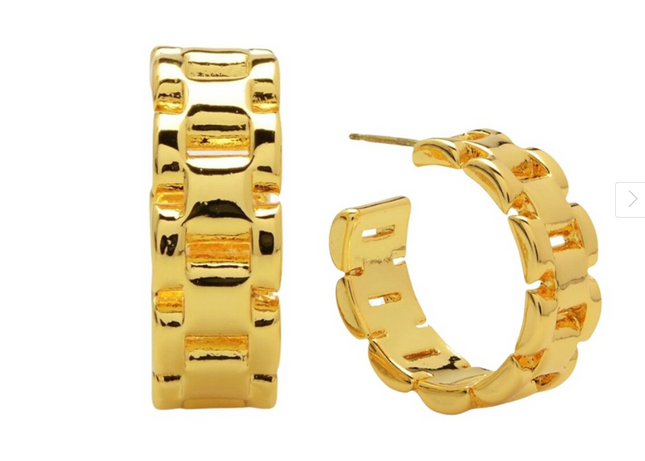 CLASSIC FRENCH LUXE HOOPS  In Solid Stainless Steel 18K Gold-Plate