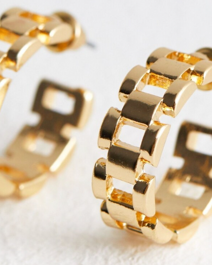 CLASSIC FRENCH LUXE HOOPS  In Solid Stainless Steel 18K Gold-Plate