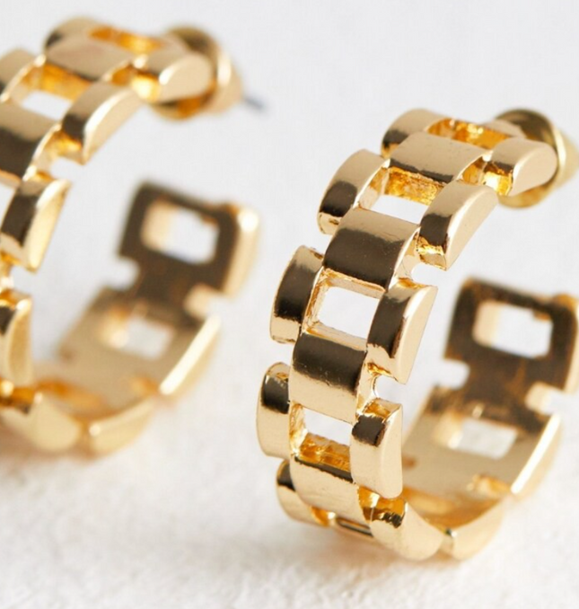 CLASSIC FRENCH LUXE HOOPS  In Solid Stainless Steel 18K Gold-Plate