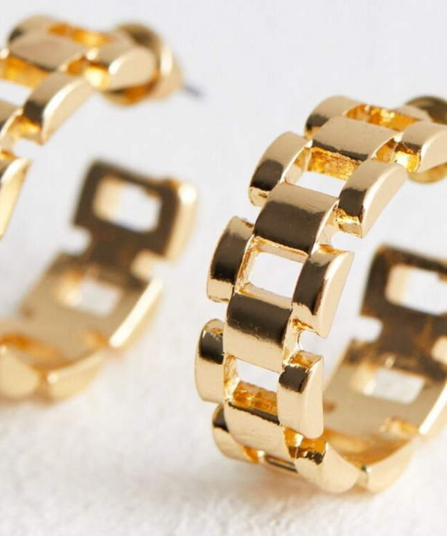 CLASSIC FRENCH LUXE HOOPS  In Solid Stainless Steel 18K Gold-Plate
