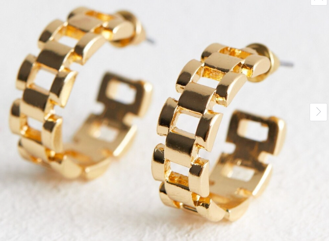 CLASSIC FRENCH LUXE HOOPS  In Solid Stainless Steel 18K Gold-Plate