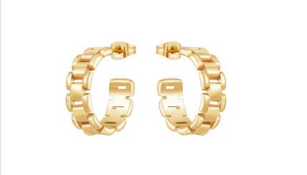 CLASSIC FRENCH LUXE HOOPS  In Solid Stainless Steel 18K Gold-Plate