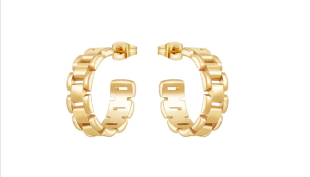 CLASSIC FRENCH LUXE HOOPS  In Solid Stainless Steel 18K Gold-Plate