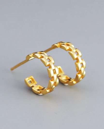 CLASSIC FRENCH LUXE HOOPS  In Solid Stainless Steel 18K Gold-Plate