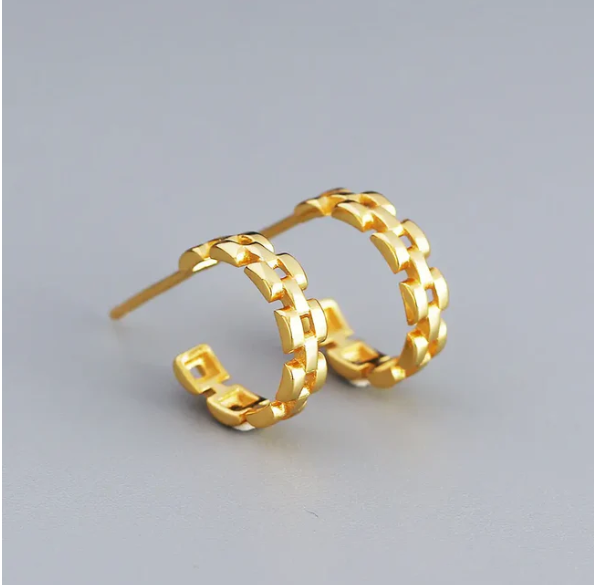 CLASSIC FRENCH LUXE HOOPS  In Solid Stainless Steel 18K Gold-Plate