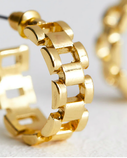 CLASSIC FRENCH LUXE HOOPS  In Solid Stainless Steel 18K Gold-Plate