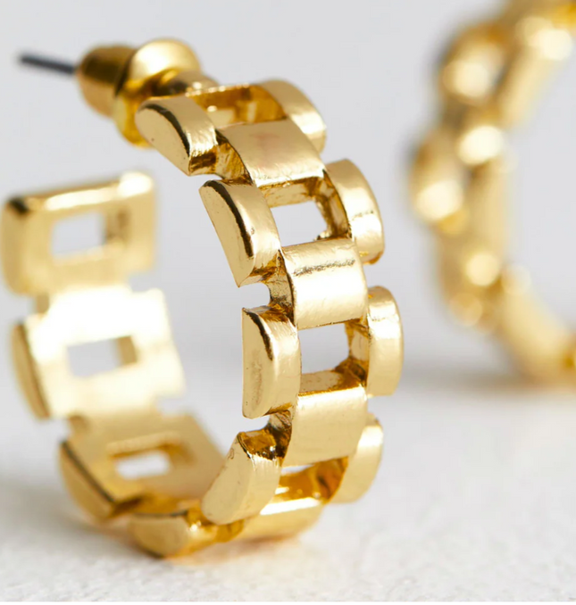 CLASSIC FRENCH LUXE HOOPS  In Solid Stainless Steel 18K Gold-Plate