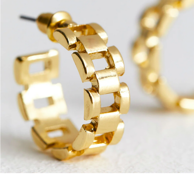 CLASSIC FRENCH LUXE HOOPS  In Solid Stainless Steel 18K Gold-Plate