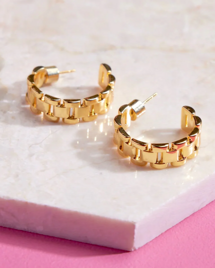 CLASSIC FRENCH LUXE HOOPS  In Solid Stainless Steel 18K Gold-Plate