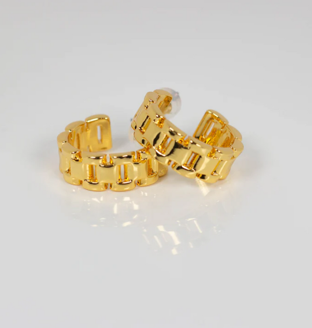 CLASSIC FRENCH LUXE HOOPS  In Solid Stainless Steel 18K Gold-Plate