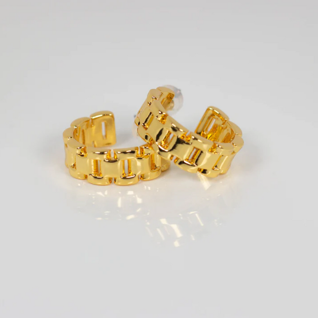 CLASSIC FRENCH LUXE HOOPS  In Solid Stainless Steel 18K Gold-Plate