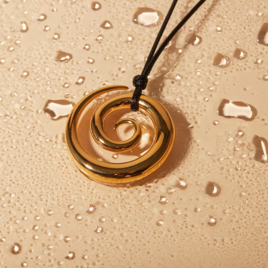 ETERNAL SPIRAL PENDANT NECKLACE In Solid Non-Tarnish Stainless Steel With 18K Gold-Plate