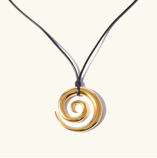 ETERNAL SPIRAL PENDANT NECKLACE In Solid Non-Tarnish Stainless Steel With 18K Gold-Plate