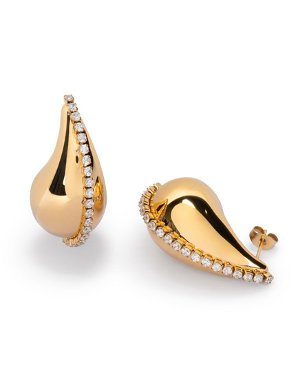 Starlit Teardrop Earrings – Where Elegance Meets Emotion In Solid Stainless Steel 18K Gold-Plate