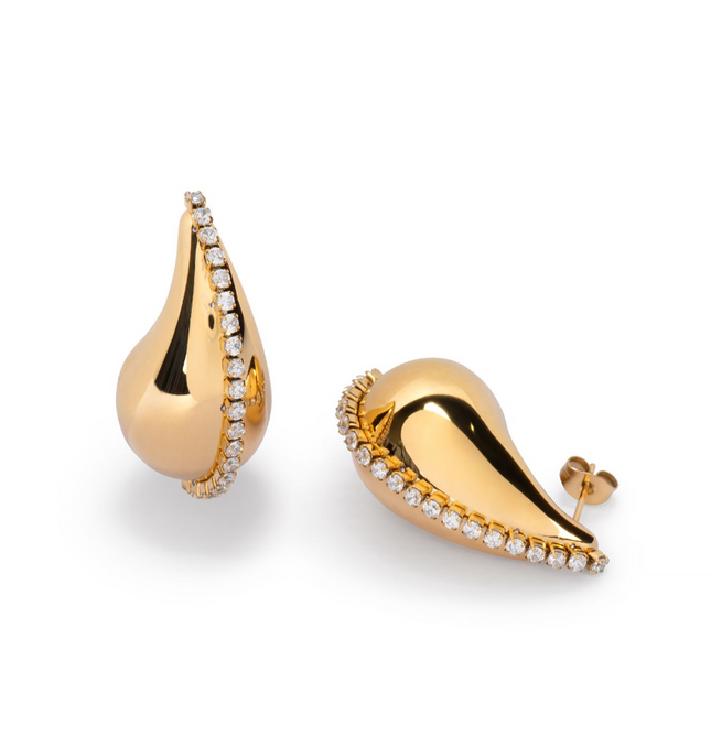 Starlit Teardrop Earrings – Where Elegance Meets Emotion In Solid Stainless Steel 18K Gold-Plate