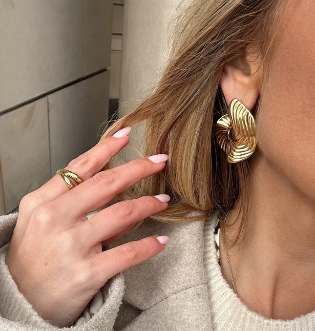 THE WAVE WITHIN made in Solid Stainless Steel with 18K Gold Plate
