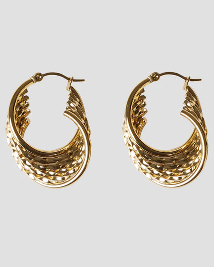 Luxe Weave Hoop Earrings – A Stunning Twist of Golden Elegance