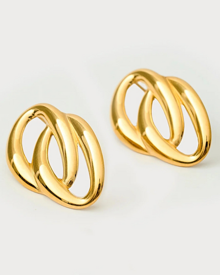 ECHO LINK EARRINGS IN 18K GOLD PLATE In Solid Stainless Steel 18K Gold-Plate