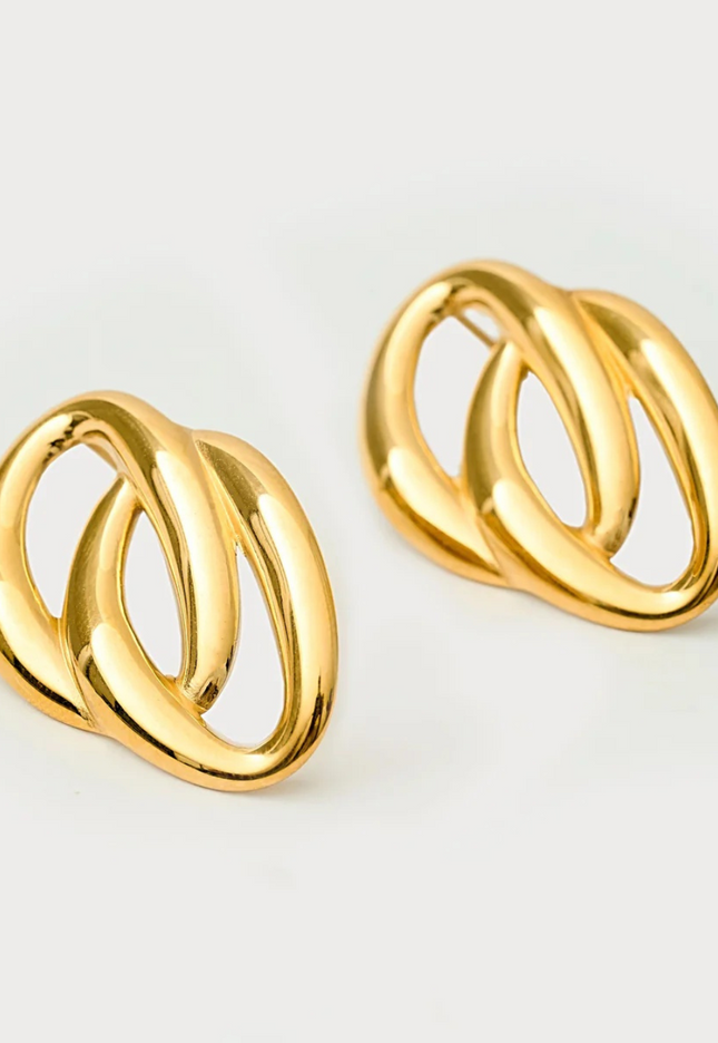 ECHO LINK EARRINGS IN 18K GOLD PLATE In Solid Stainless Steel 18K Gold-Plate